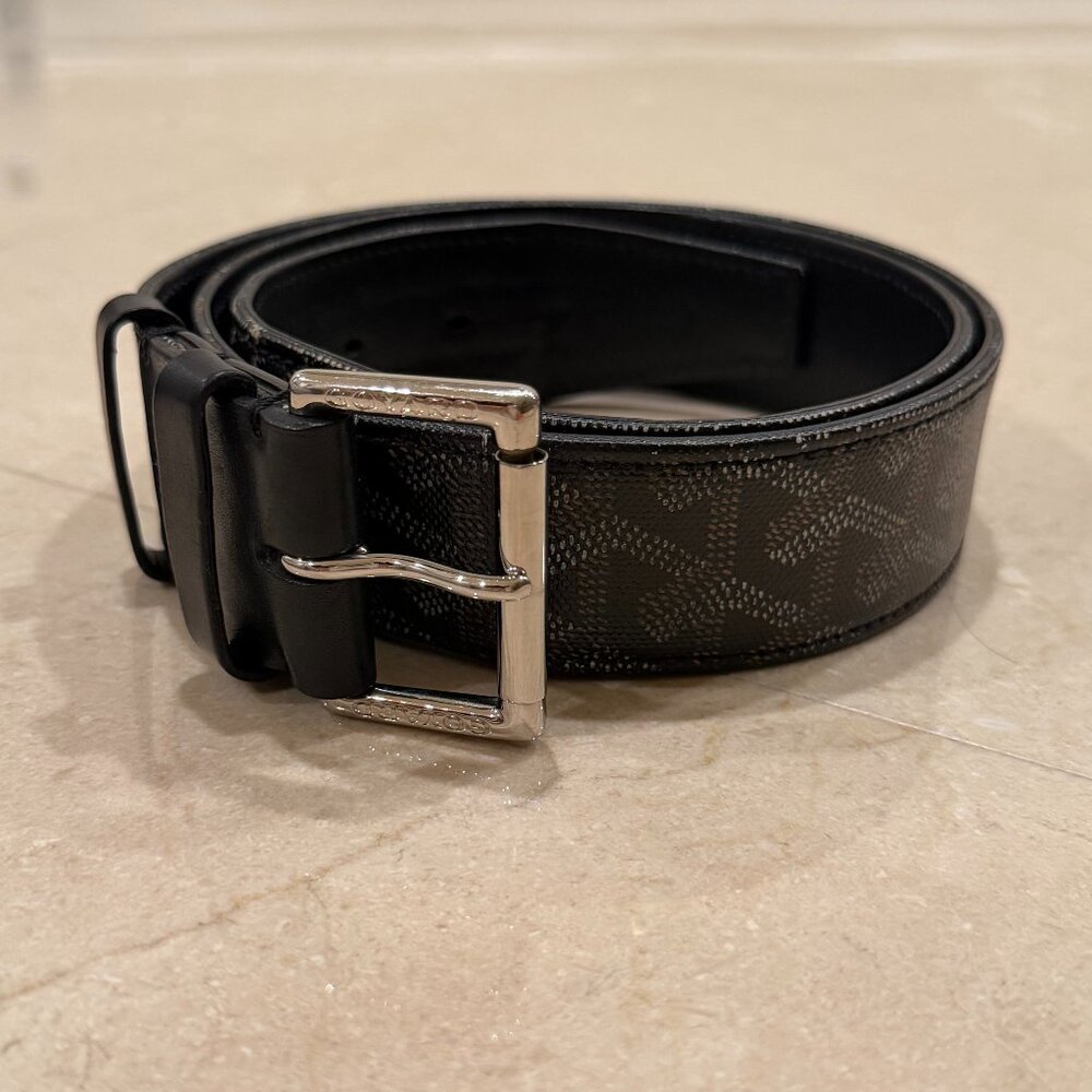 Authentic GOYARD Florida Men's Canvas Belt in Black Size Medium *Excellent*